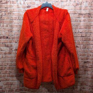 Longyuan Jacket Orangish Red Fleece Open Size Large